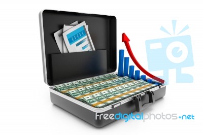 Case Full Of Dollar Money Stock Image