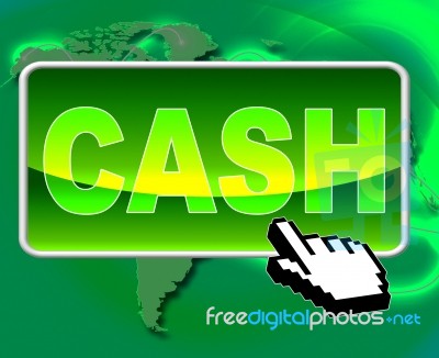 Cash Button Represents World Wide Web And Websites Stock Image