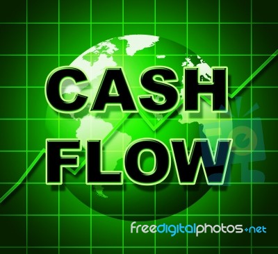 Cash Flow Graph Represents Investment Earn And Wage Stock Image