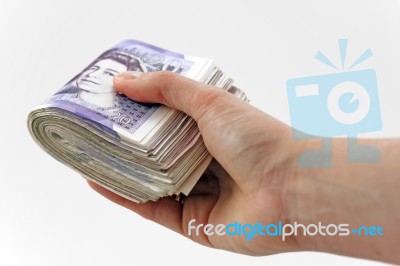 Cash In Hand Stock Photo