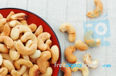 Cashew Nut On Saucer Stock Photo