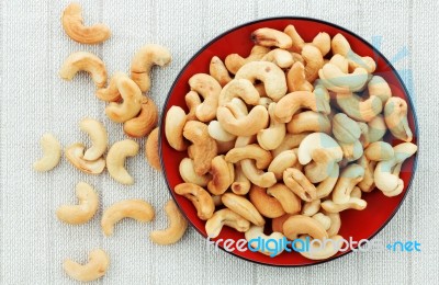 Cashew Nut On Table Stock Photo