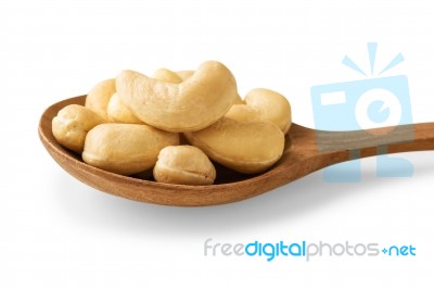 Cashew Nut On White Stock Photo