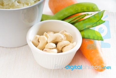 Cashew Nuts And Vegetables Stock Photo