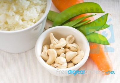 Cashew Nuts And Vegetables Stock Photo