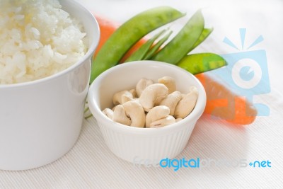 Cashew Nuts And Vegetables Stock Photo