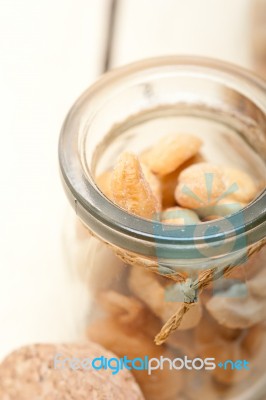 Cashew Nuts On A Glass Jar Stock Photo