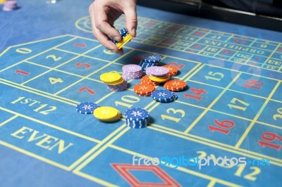 Casino Roulette Table Stock Photo