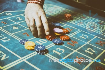 Casino Roulette Table Stock Photo