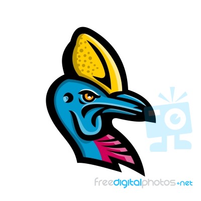 Cassowary Head Mascot Stock Image