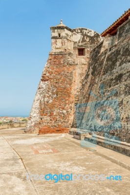 Castillo San Felipe De Barajas An Iconic Fortress In Cartagena, Stock Photo