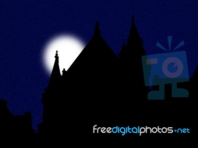 Castle At Night Stock Image