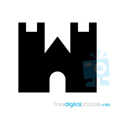 Castle Front Wall Symbol Icon  Illustration On White Stock Image