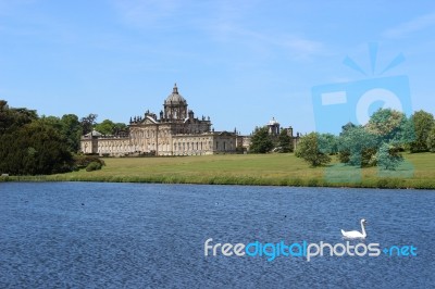 Castle Howard And Lake Stock Photo