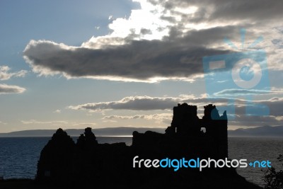 Castle Silhouette Stock Photo