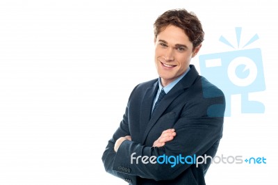 Casual Businessman Posing For The Camera Stock Photo