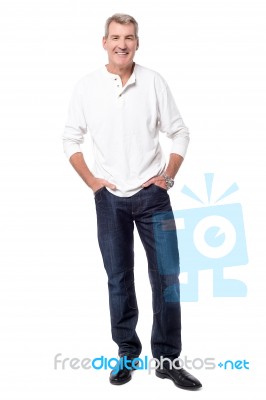 Casual Dressed Man Isolated Over White Stock Photo