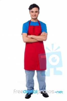 Casual Full Length Portrait Of Male Chef Stock Photo