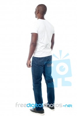 Casual Man From Back Stock Photo