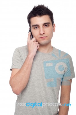 Casual Man On The Phone Stock Photo