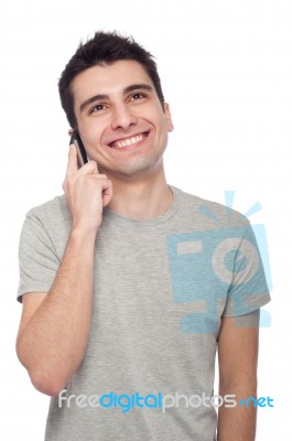 Casual Man On The Phone Stock Photo