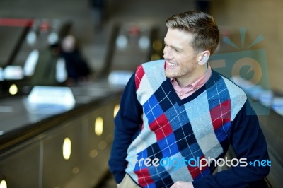 Casual Man Posing At Outdoor Stock Photo