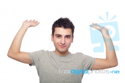 Casual Man Trapped Stock Photo