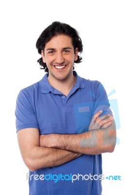 Casual Portrait Of Handsome Young Guy Stock Photo