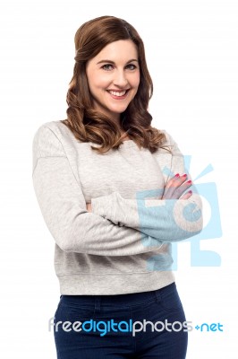 Casual Pose Of Confident Woman Stock Photo