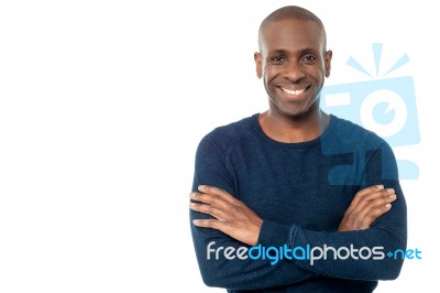 Casual Pose Of Middle Aged Man Stock Photo