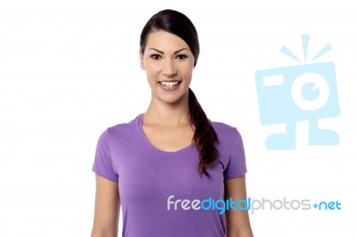 Casual Pose Of Young Woman Stock Photo