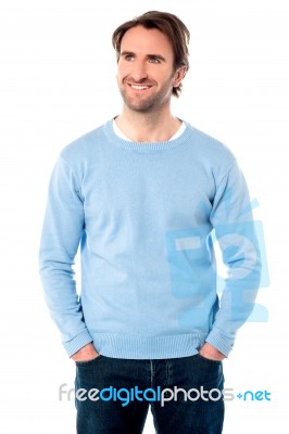 Casual Shot Of A Happy Young Guy Stock Photo