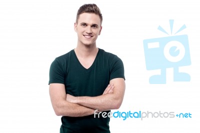 Casual Young Man Looking At Camera Stock Photo