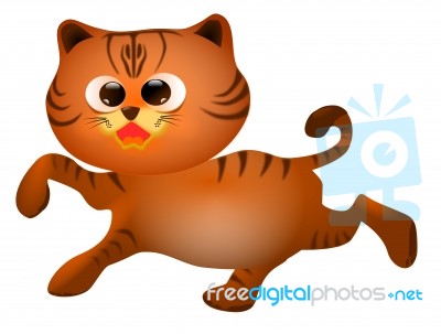 Cat Cartoon Character Stock Image