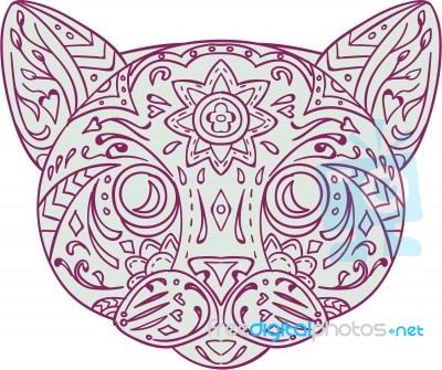 Cat Head Mandala Stock Image