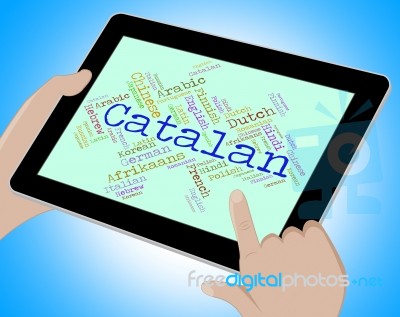 Catalan Language Means Text Catalonia And International Stock Image