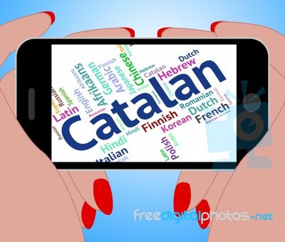 Catalan Language Represents Word Translator And International Stock Image