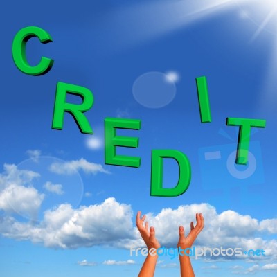 Catching Credit Word Stock Image