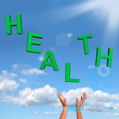 Catching Health Word Stock Image