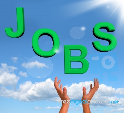 Catching Jobs Word Stock Image