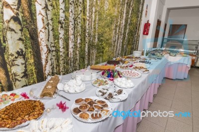 Catering Table Service Stock Photo