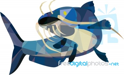 Catfish Mud Cat Looking Up Low Polygon Stock Image