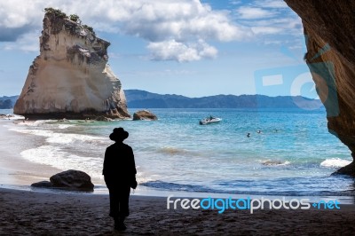 Cathedral Cove Beach Near Hahei Stock Photo