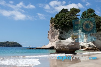 Cathedral Cove Beach Near Hahei In New Zealand Stock Photo