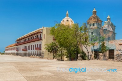 Cathedral De San Pedro Claver In Cartagena, Colombia Stock Photo