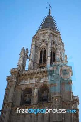 Cathedral Tower In Toledo, Spain Stock Photo