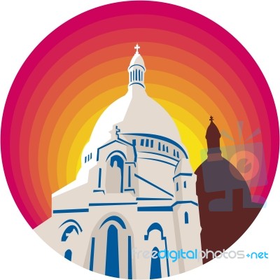 Catholic Church Dome Circle Wpa Stock Image