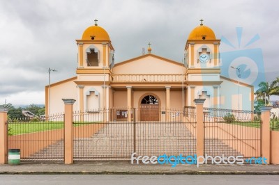 Catholic Church In Aguas Zarcas, Costa Rica Stock Photo