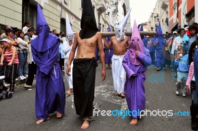 Catholic Procession On Good Friday In Quito, Ecuador Stock Photo