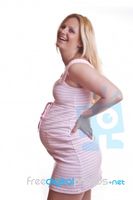 Caucasian Pregnant Lady Stock Photo